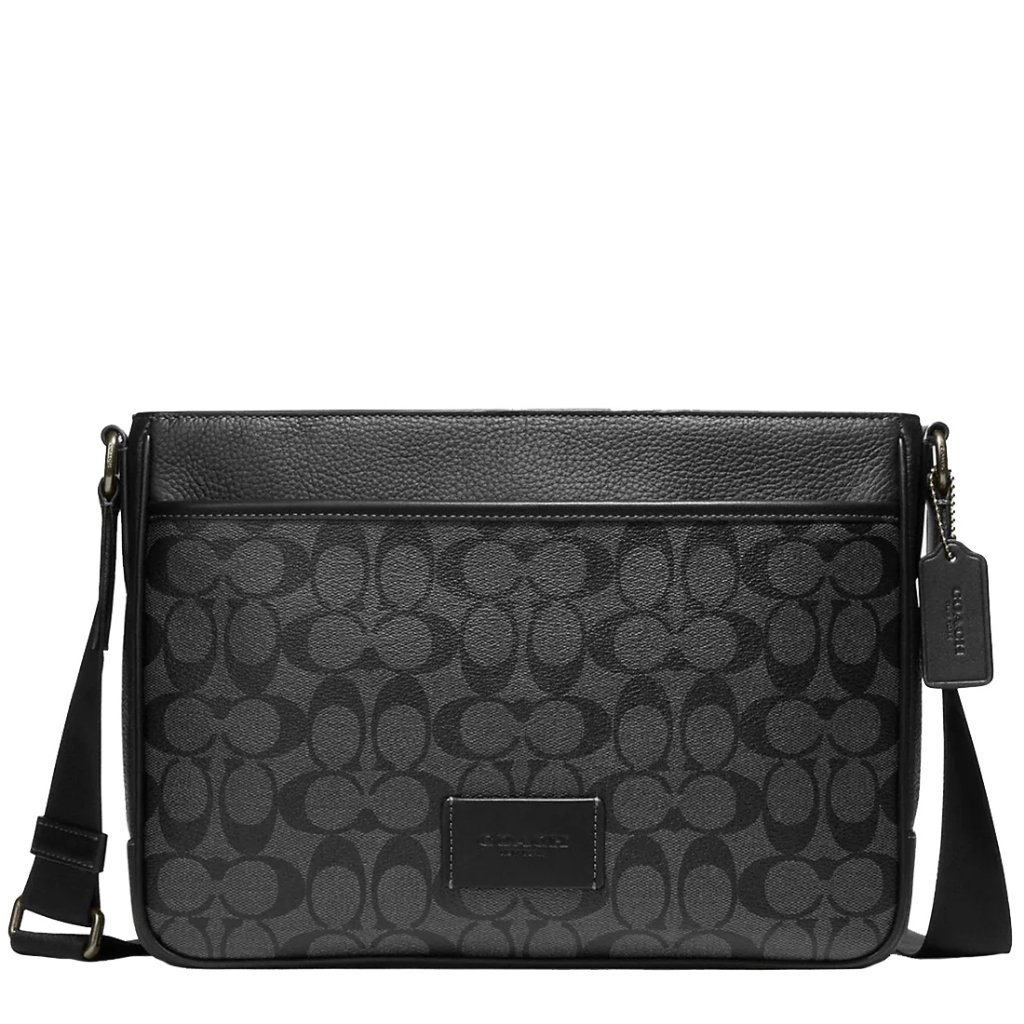 Coach District Crossbody Bag In Signature Canvas in Charcoal/ Black ...