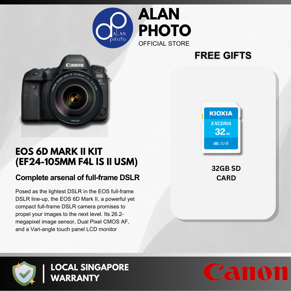 DSLR (EOS) - EOS 6D Mark II Kit (EF24-105mm f/4L IS II USM) - Canon  Singapore
