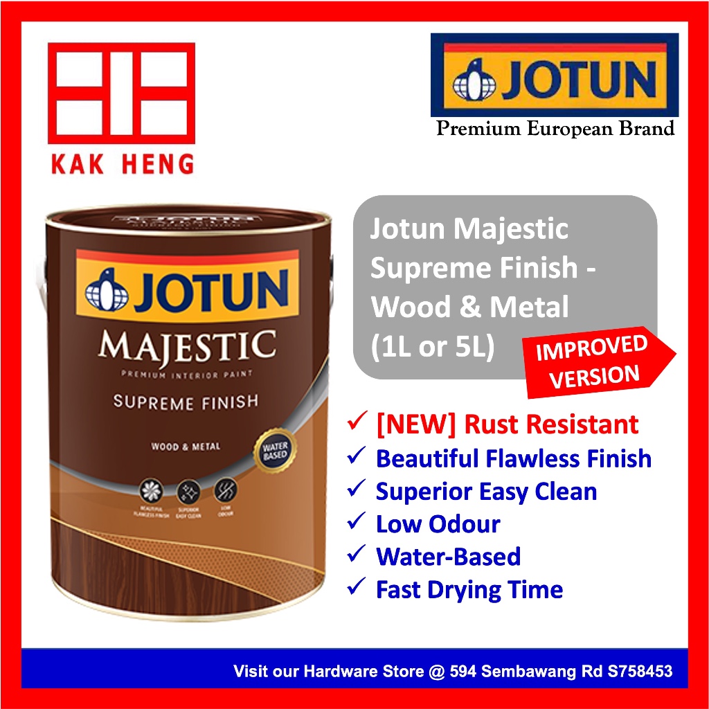 Jotun Majestic Supreme Finish (1L) Water Based, Wood and Metal, Rust ...