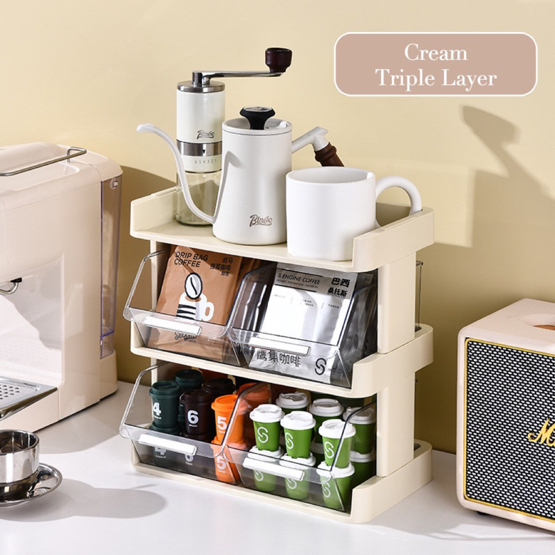 [SG] Pantry Organizer ☕️ Coffee Capsule Holder Tea Bag Organizer Cup