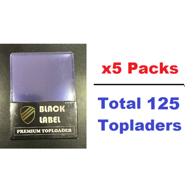 Black Label Premium Toploader 35pt - 5 Packs of 25s (Total 125 pcs of ...