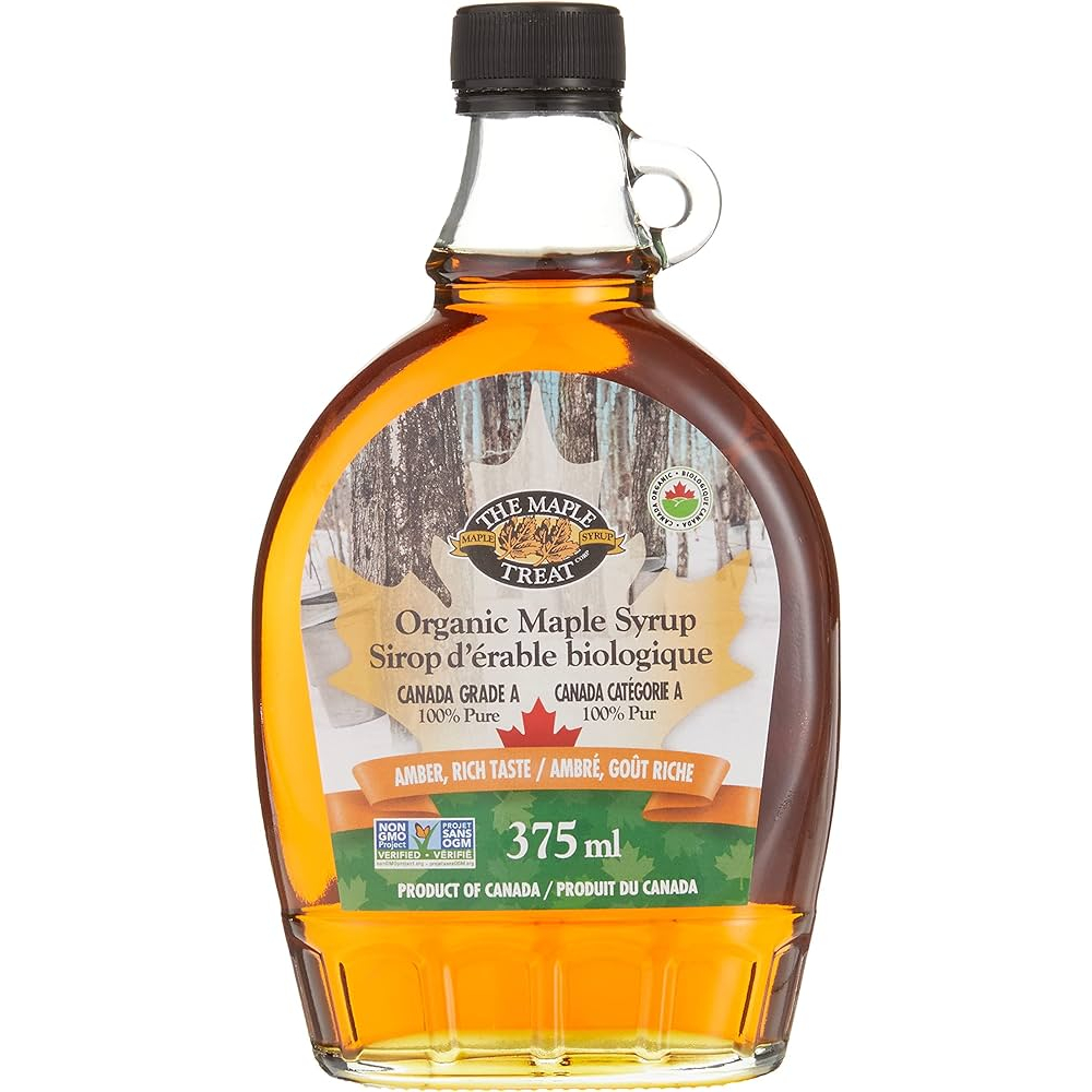 LB Maple Treat Grade A 100 Pure Organic Maple Syrup Amber Rich Taste 375ml (17th December 2023