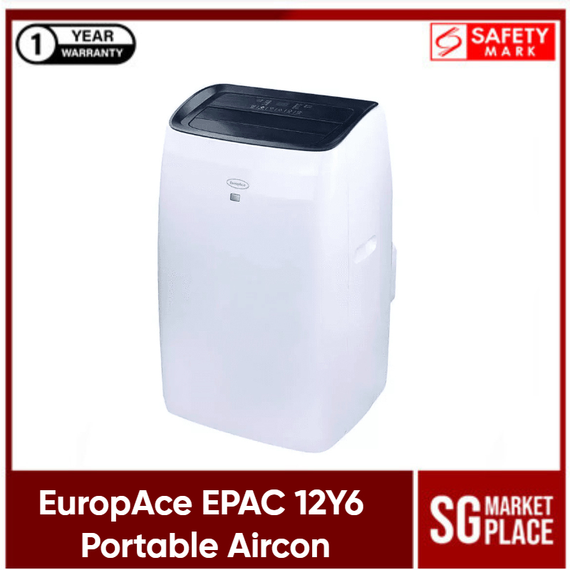EuropAce EPAC 12Y6 Portable Aircon. 12,000 BTU. 4-in-1 Mode. LED Touch ...