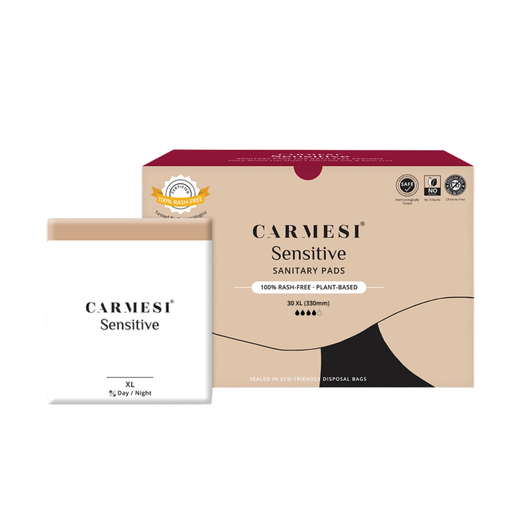 Carmesi Sensitive Sanitary Pads 100% Rash-Free Skin Thin Lightweight ...