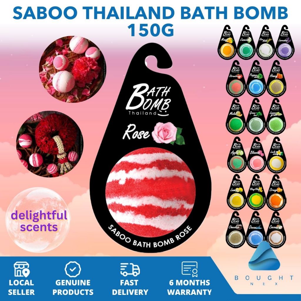Saboo Thailand Bath Bomb 150g 2-Colored Ball x 1 Piece Ultimate Bath ...