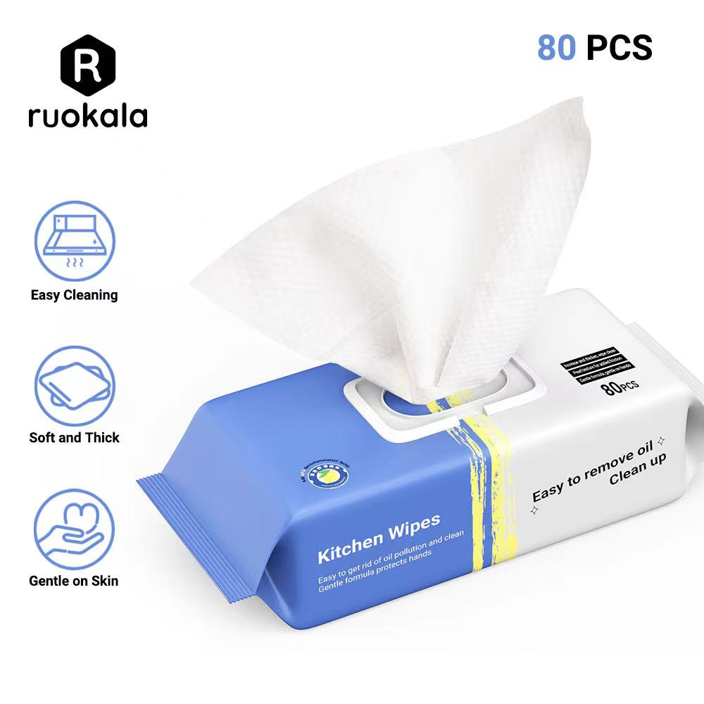 Kitchen Wet Wipes Disposable Kitchen Wipes Towel 80 Pcs per Pack