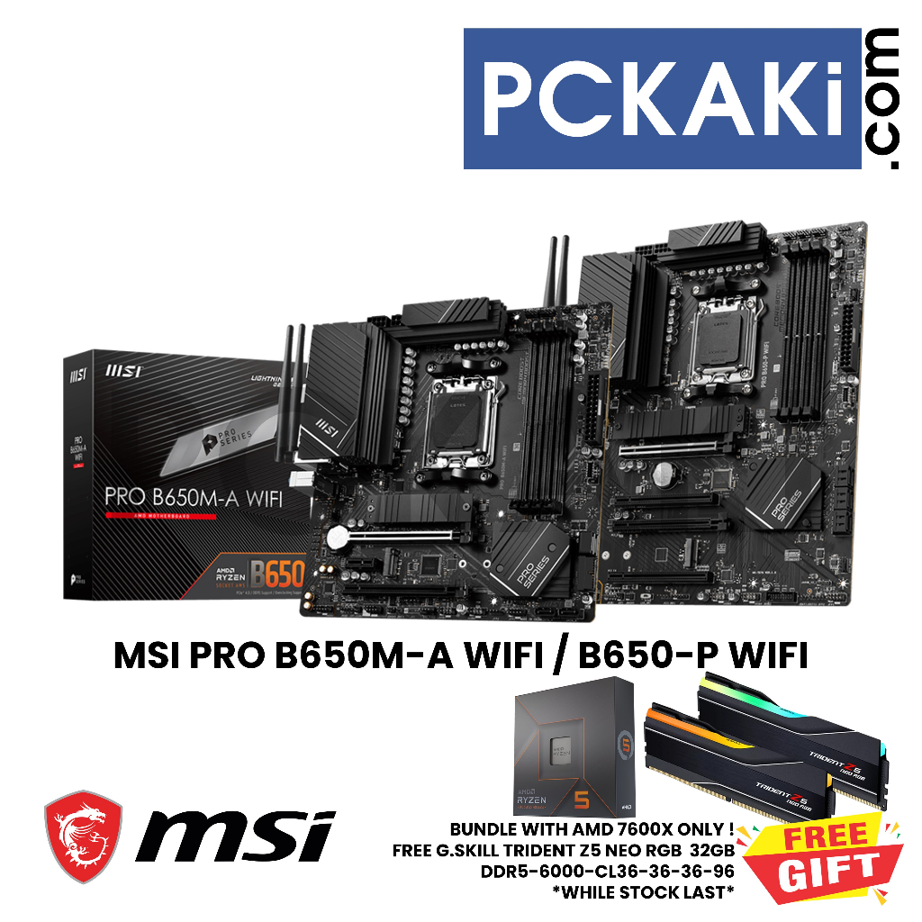 [BUNDLE] MSI PRO B650MA WIFI / B650S / B650P WIFI + AMD RYZEN 5