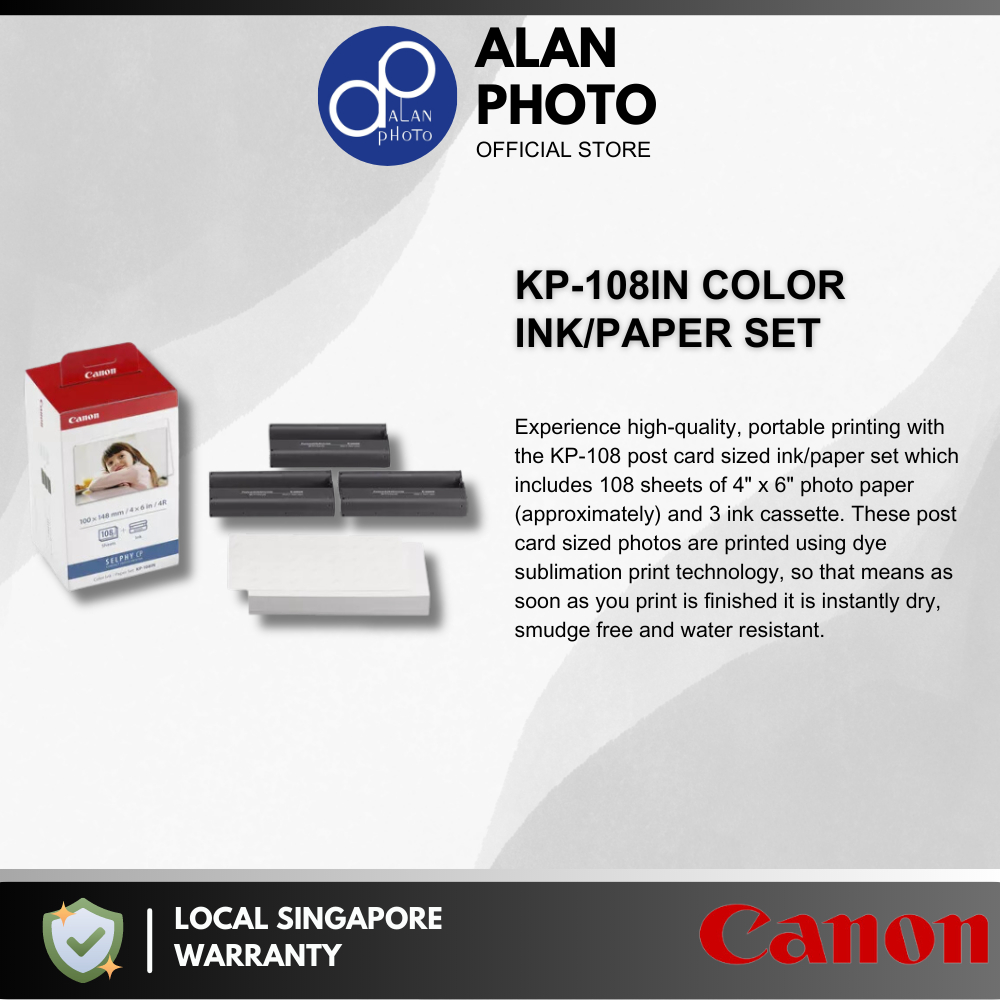 Canon Selphy KP-108IN Color Ink Paper Set 108 4x6 Photo Sheets 3