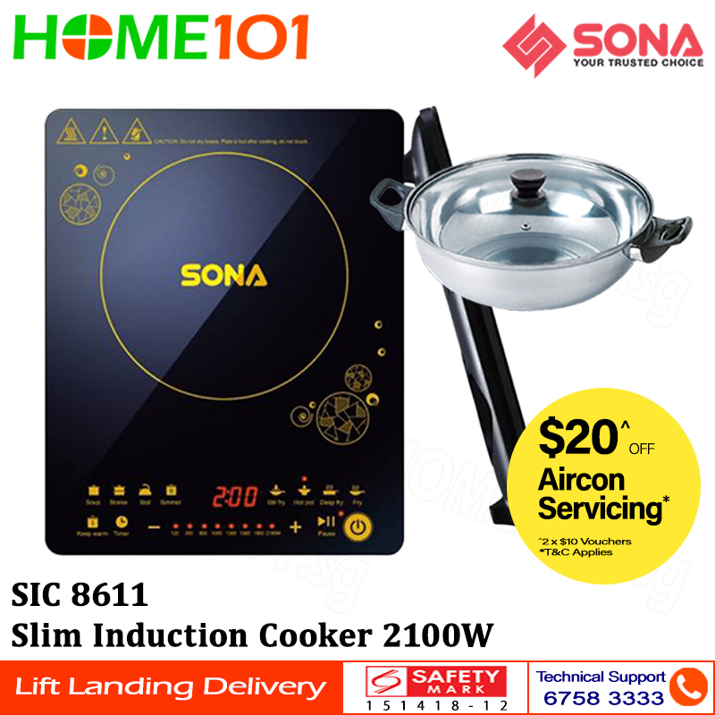 Sona Slim Induction Cooker 2100W SIC 8611 Shopee Singapore