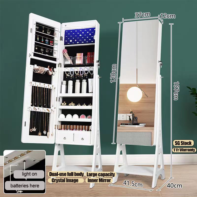 Standing Wall Mirror Dual Cabinet