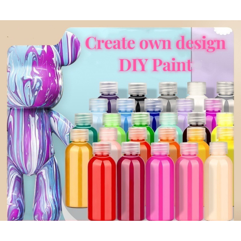 DIY Fluid Bearbrick Toy Coloring Paint Fluid Mix & Match Create Your