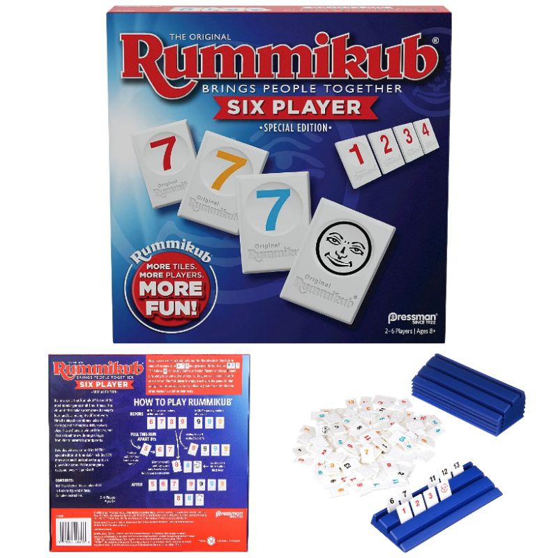 Authentic Rummikub Six Player Edition PRESSMAN The Classic Rummy Tile ...