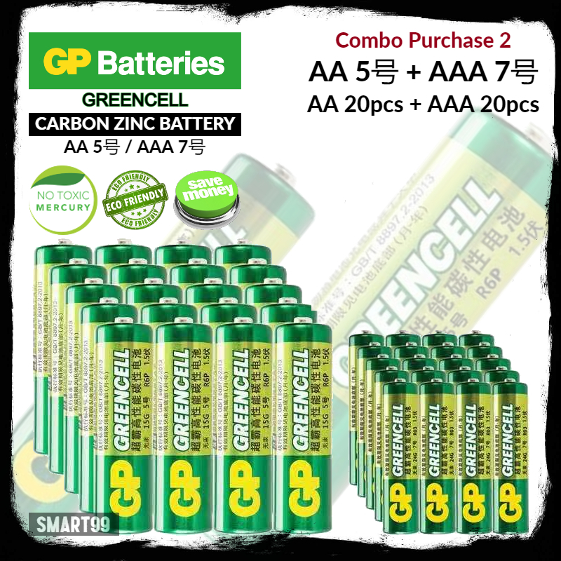 Gp Greencell Carbon Zinc Battery Aa Aaa 1 Box 40pcs Shopee Singapore