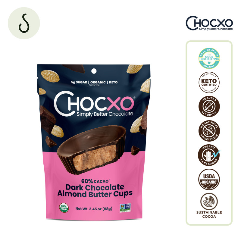 (SMART SNACKS) ChocXO Dark Organic Chocolate Cups - Single Pack ...