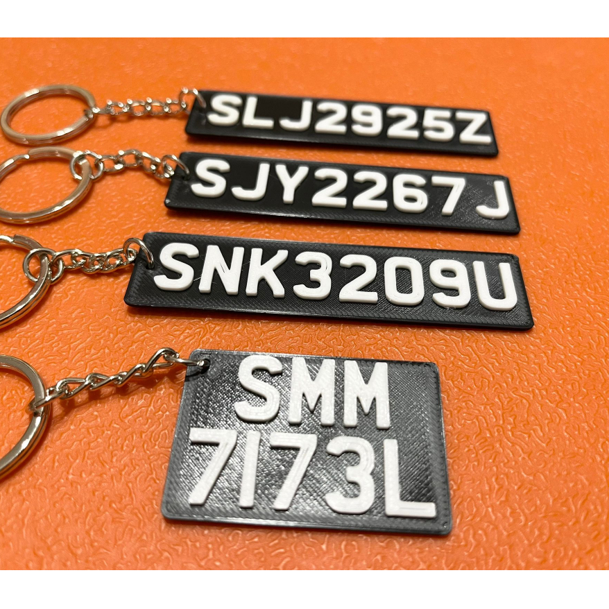 [SG] 3D Printed Custom Vehicle Number Plate Keychain Customized