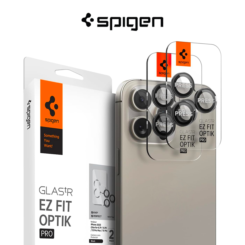 [2 Pack] Spigen iPhone 15 Pro Max / 15 Pro / 14 Pro Max / 14 Pro Camera