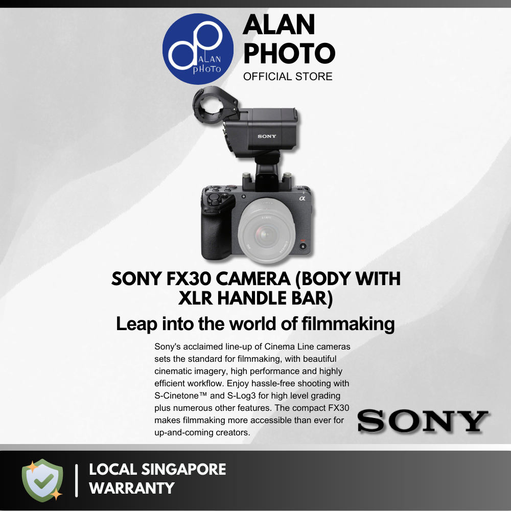 Sony FX30 & FX-30 ILME-FX30 Digital Cinema Camera with XLR Handle Unit |  Sony Singapore Warranty