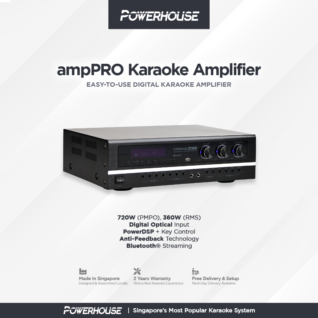Powerhouse ampPRO Karaoke Amplifier Shopee Singapore