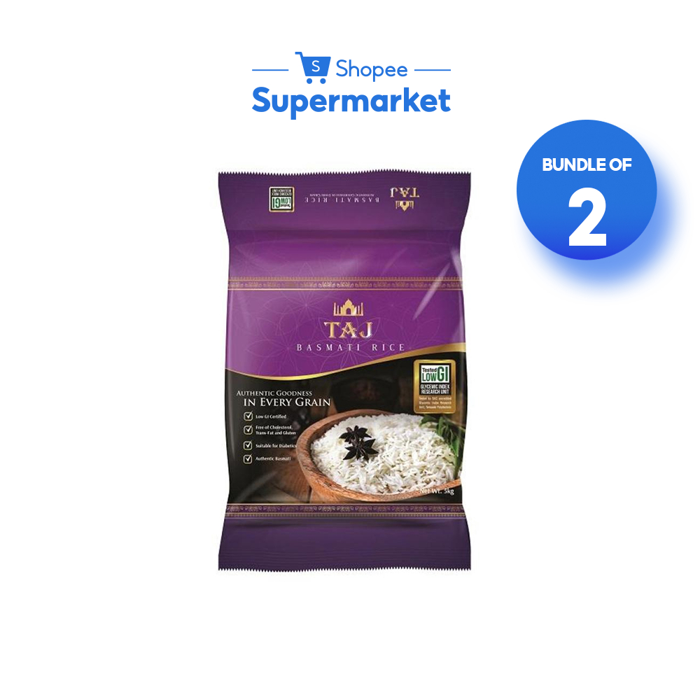 [Bundle of 2] TAJ Basmati Rice (5kg) | Shopee Singapore