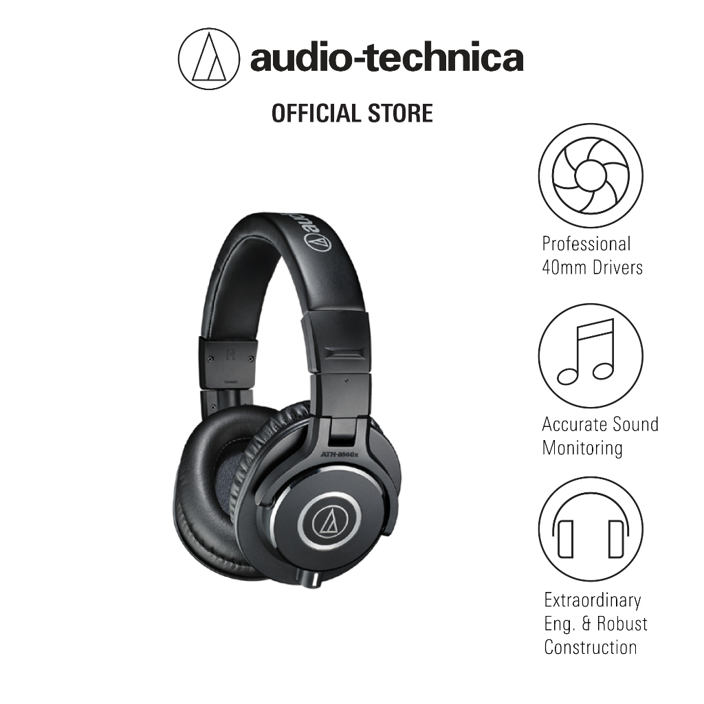 Audio-Technica ATH-M40X Professional Studio Monitor Headphones
