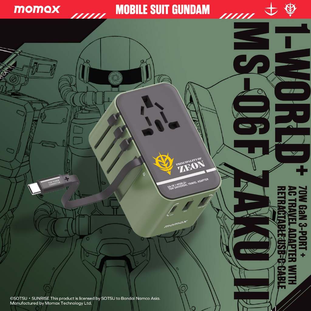 Mobile Suit Gundam Limited Edition Momax UA18 1-World+ 70W 3-Port