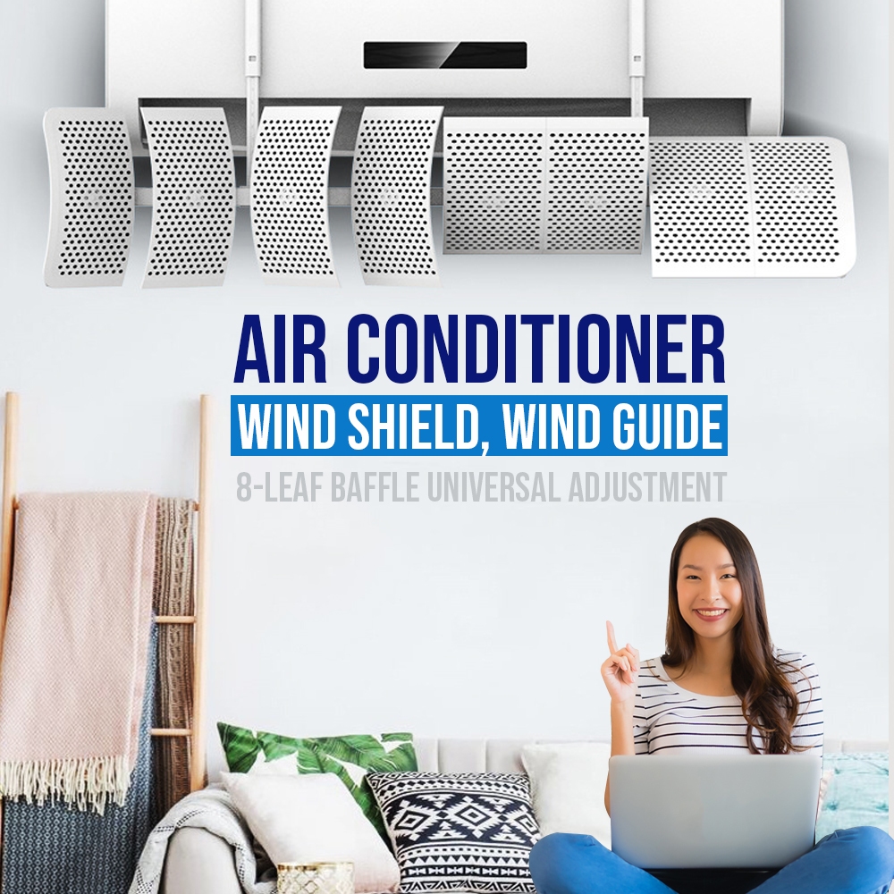 Air Conditioner Wind Deflector 8 Leaf Adjustable Air baffle anti direct ...