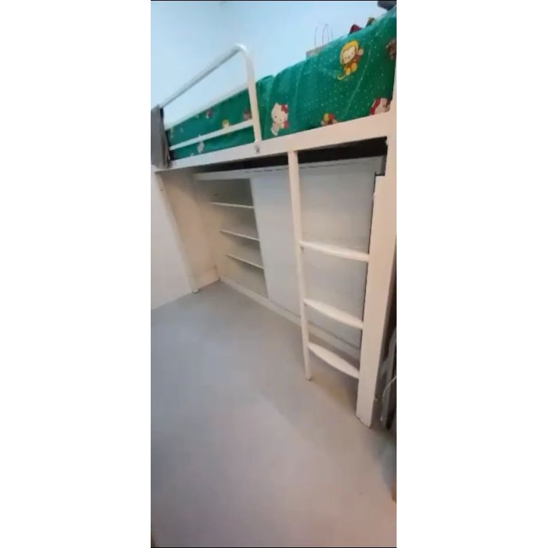 Loft bed+sliding door wardrobe customize.singapore for helper room/bomb ...