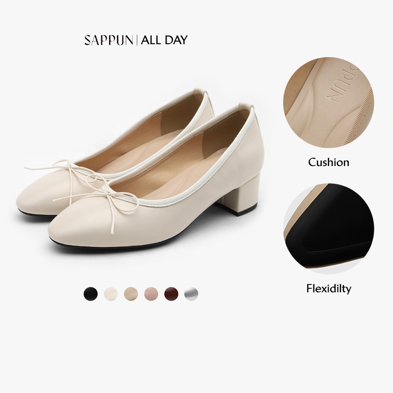 [SAPPUN] Retive Basic Ribbon Pump Heels (4cm) 6 colors ALL DAY | Shopee ...