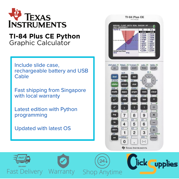 Texas Instruments TI-84 Plus CE Python Edition Graphic Calculator ...