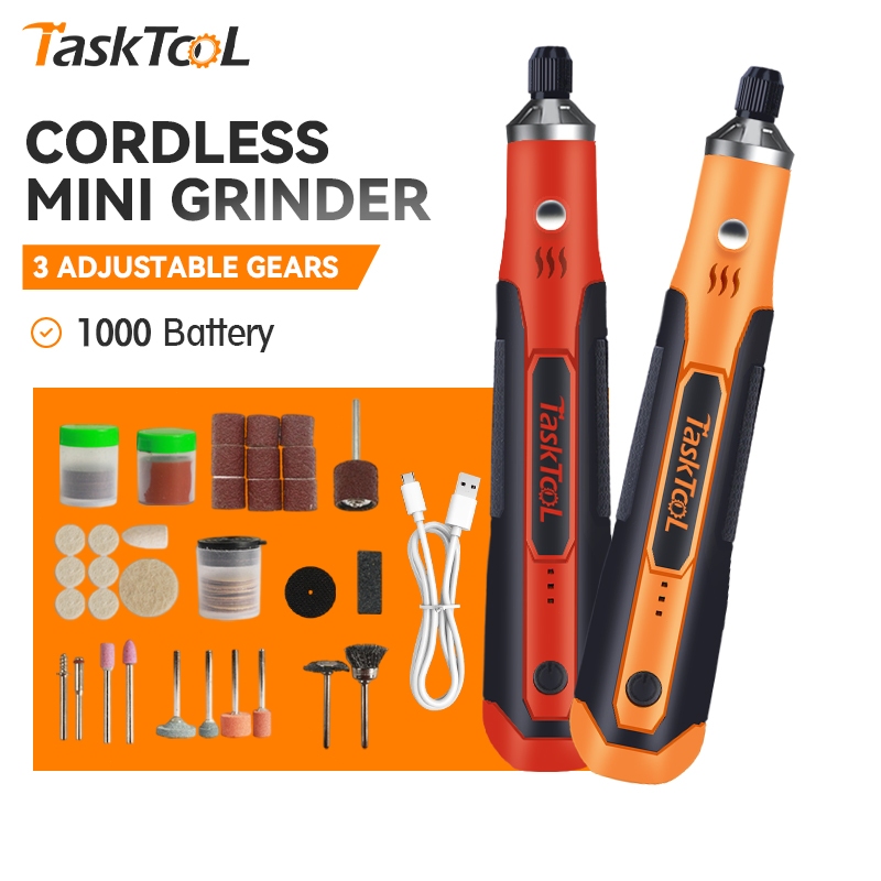 TASKTOOL 3.7V Portable Grinder 15000RPM Mini Grinding Machine Cordless ...