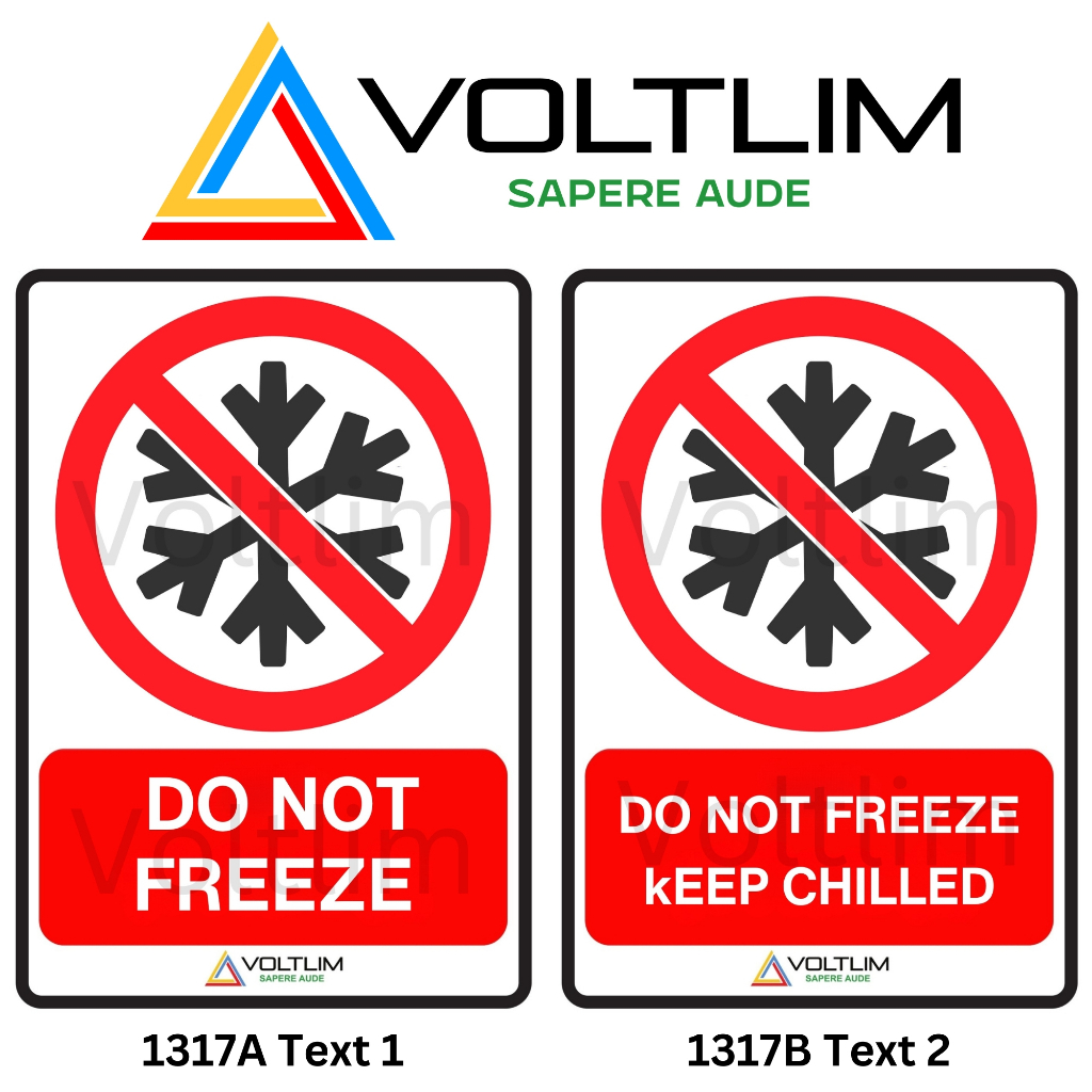 Do Not Freeze | Keep Chilled Warning Sign Label Sticker (Various Texts ...