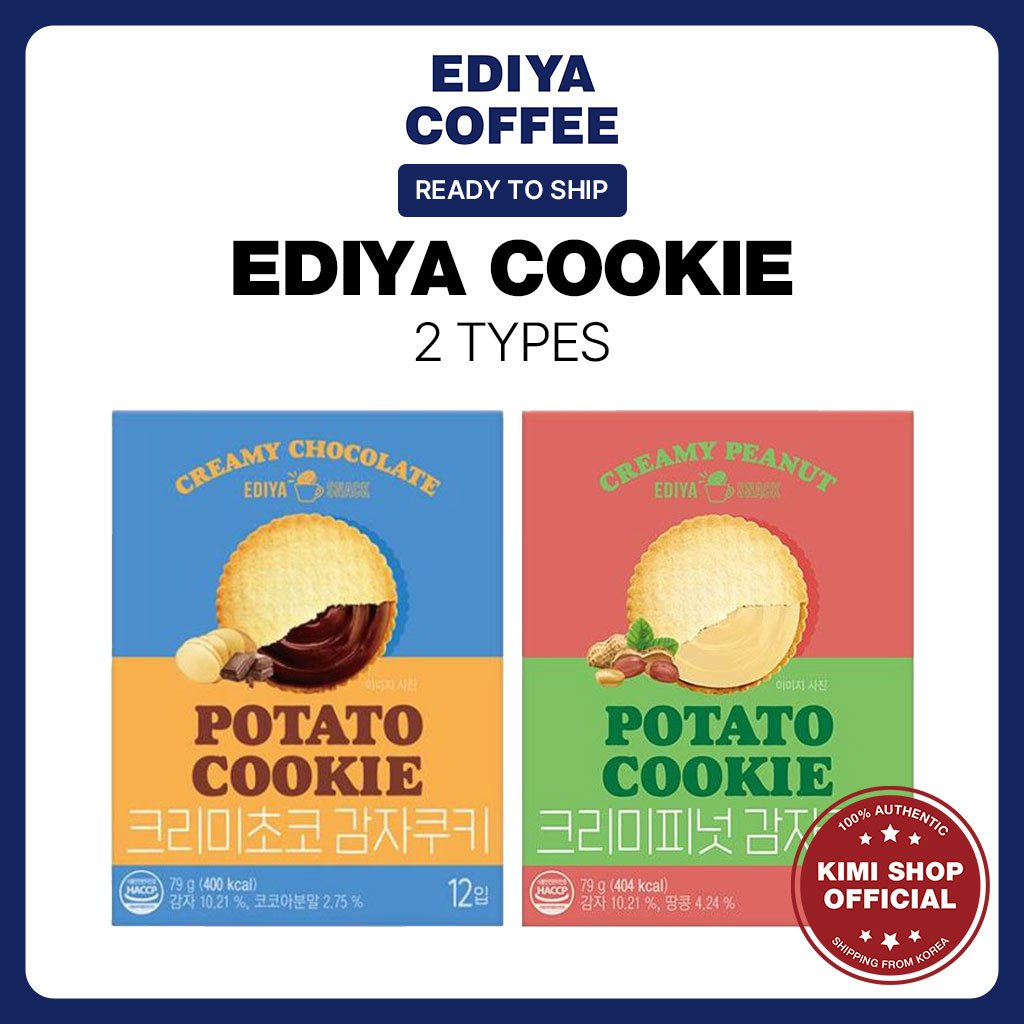 EDIYA] Korean Snack Creamy Choco Potato Cookie & Peanut Potato