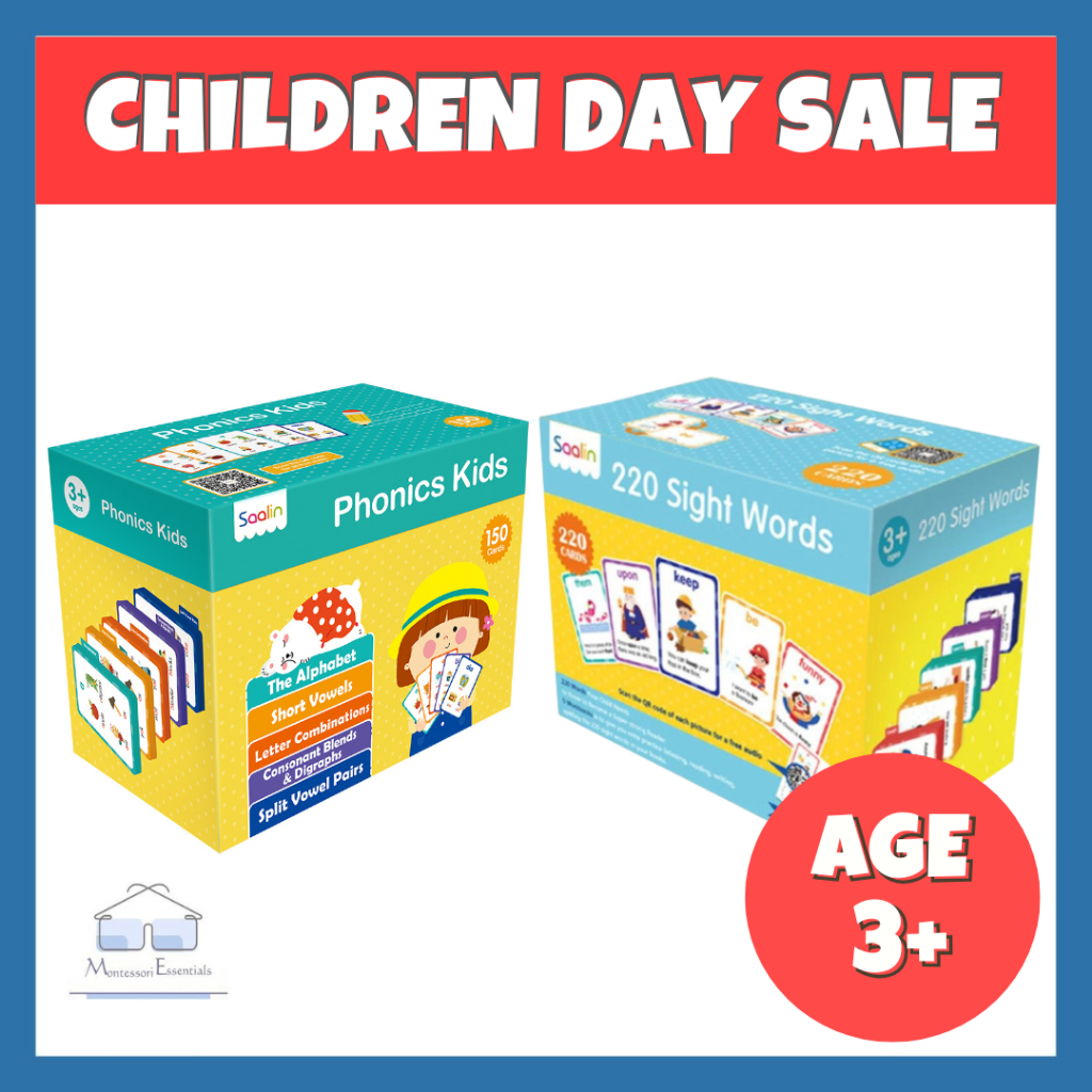 Bundle Deal) Saalin 220 Sight Words + Phonics Flash Card