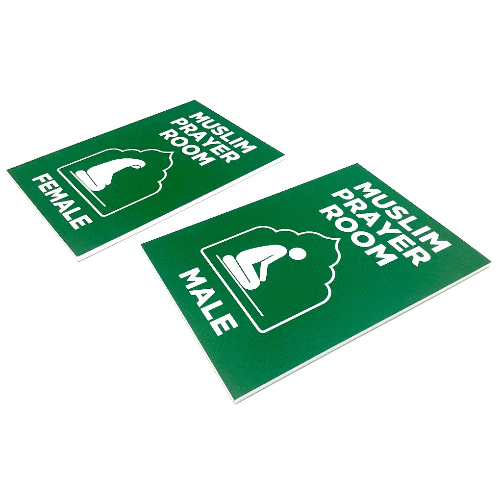 MUSLIM PRAYER ROOM MALE / FEMALE SIGN/SIGNAGE | 148mm x 210mm | NOTICE ...