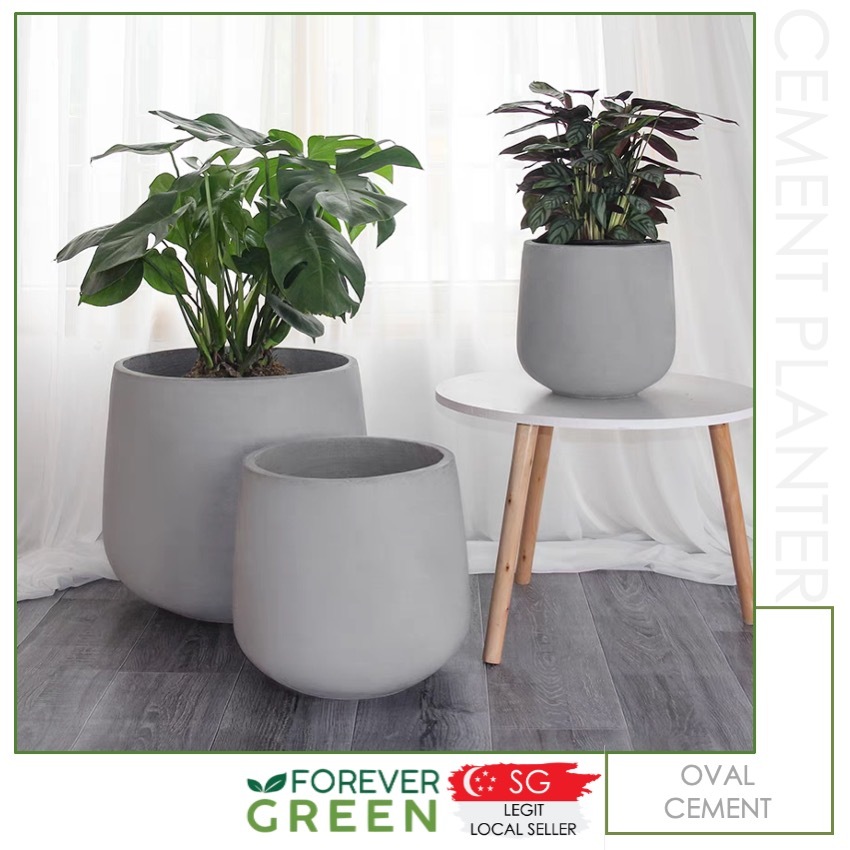 Round Cement Pot Outdoor Garden Pot Planter Pot Tree Pot Plant Pot ...