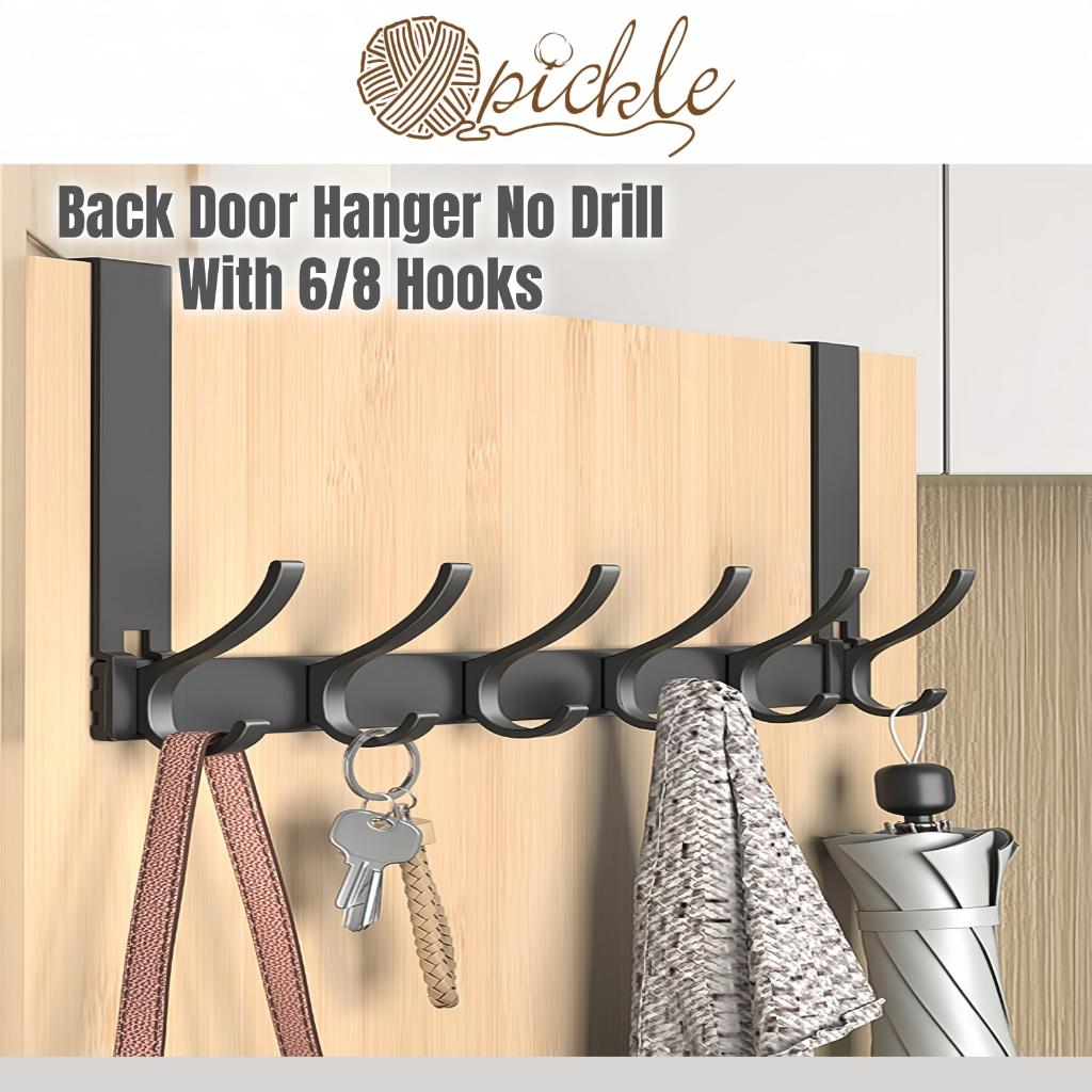Door Hanger Adjustable Hooks/ Anti-rust/No drill 6 Hoooks and 8 Hooks ...