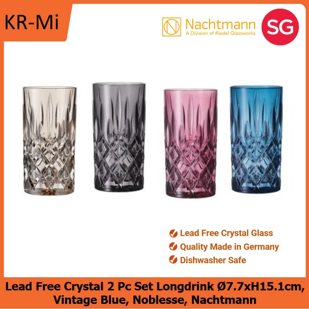 Nachtmann Noblesse Set Of 2 Lead Free Crystal Longdrink 395ml | Shopee ...