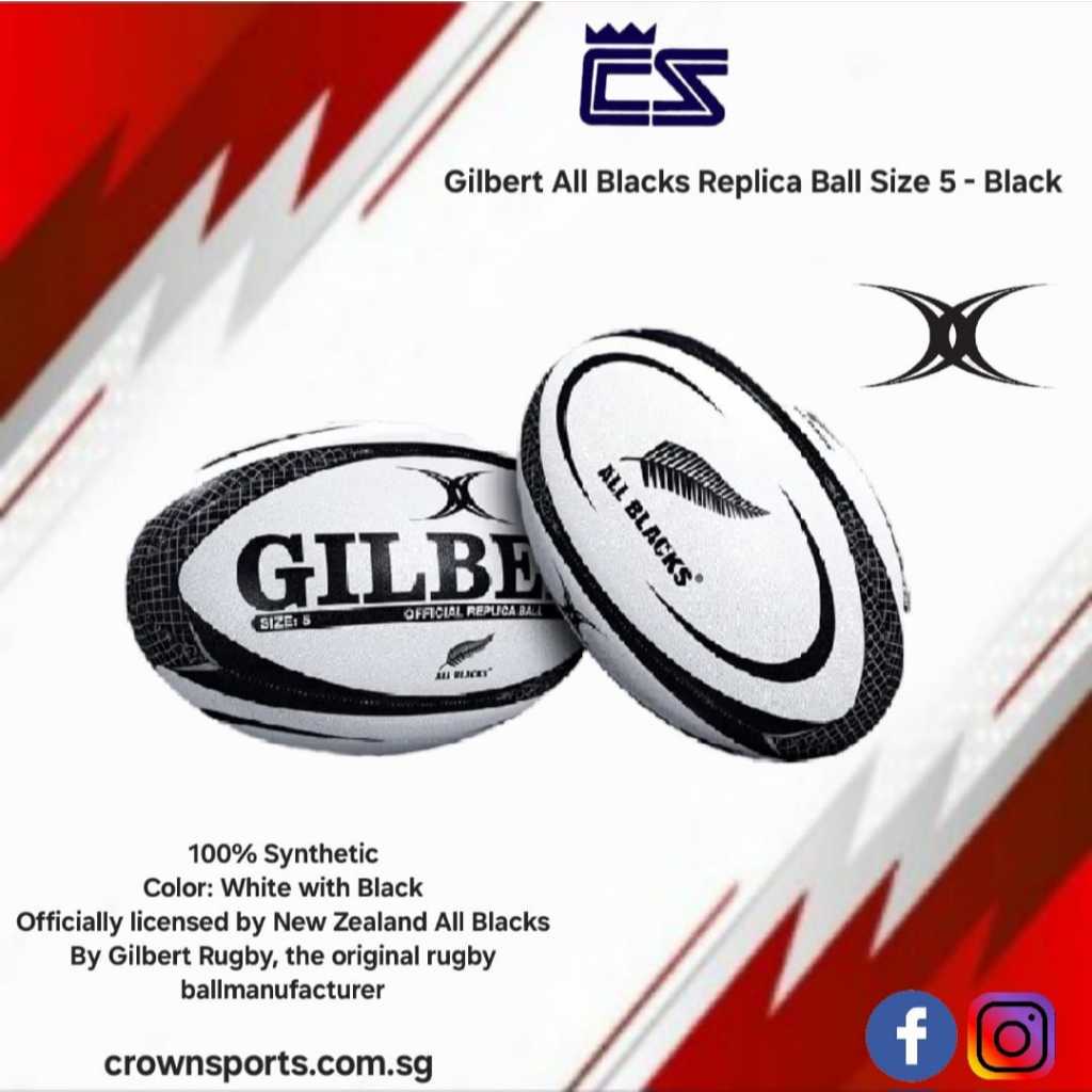 Gilbert All Blacks Replica Ball Size 5 - Black | Shopee Singapore