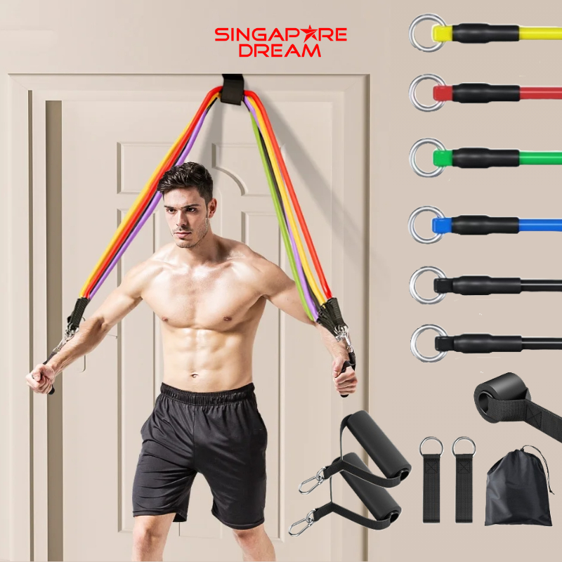 12pcs Resistance Bands Set - Home Workout Elastic Pull Rope Muscle ...