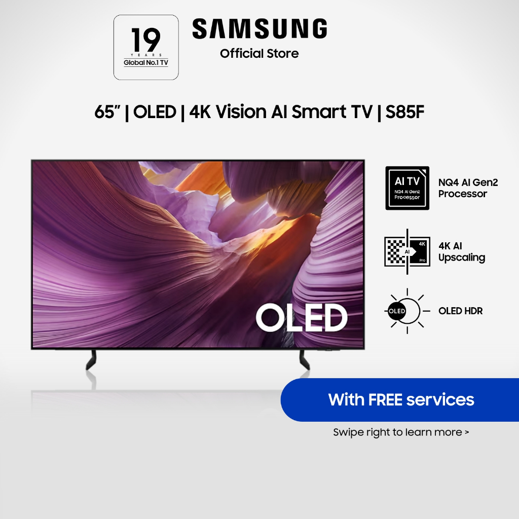 Samsung 65” OLED S85F 4K Samsung Vision AI Smart TV (2025) | Shopee ...