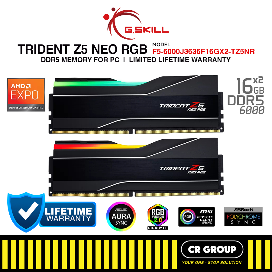 G.SKILL Trident Z5 Neo RGB DDR5 Desktop RAM 6000/6400/7200MHz - 2x16GB ...
