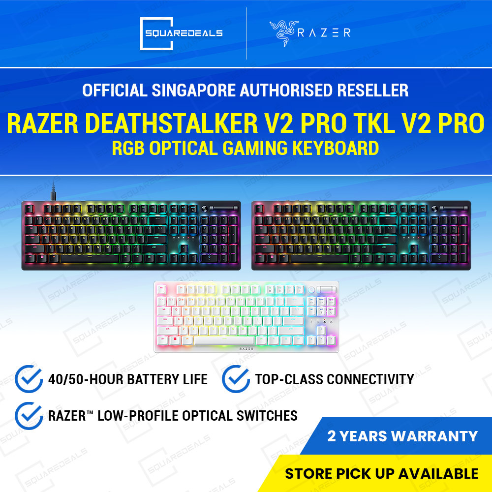 Razer DeathStalker V2 Pro Tenkeyless Wireless Gaming Keyboard Optical ...