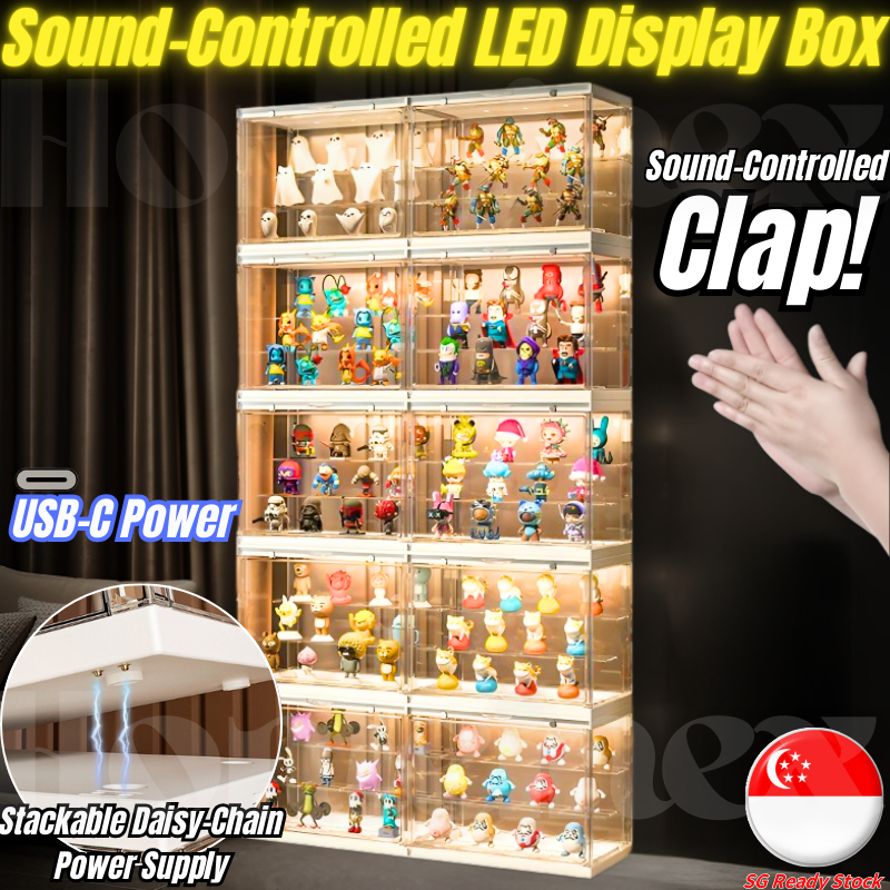 SG STOCK|LED Light Acrylic Display Box Sound-Controlled Multi Layer ...