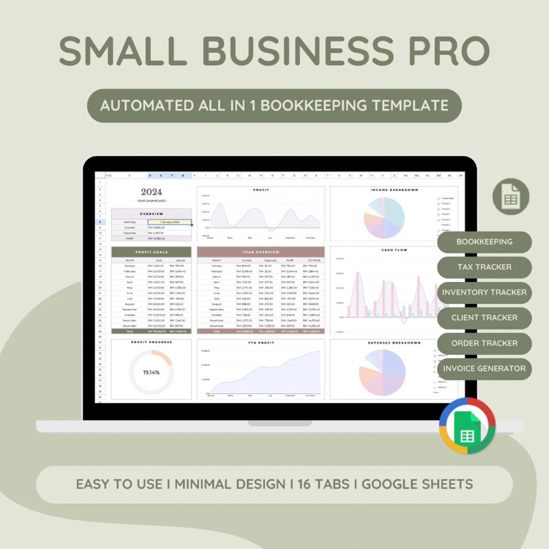 Small Business Tracker Google Spreadsheet Inventory Customer ...