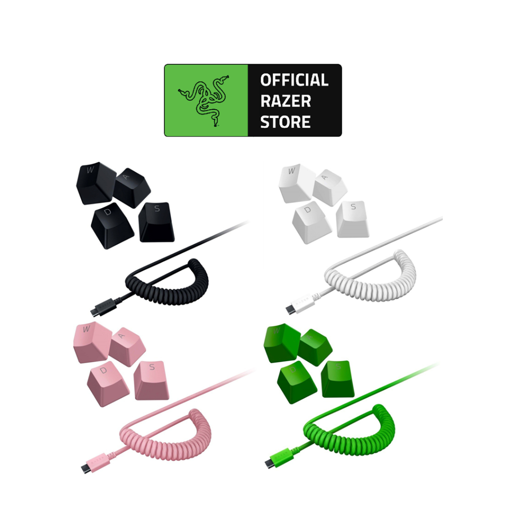 Razer PBT Keycap + Coiled Cable Upgrade Set | Shopee Singapore - Keycap Keyboard Kit Cable Holding Device