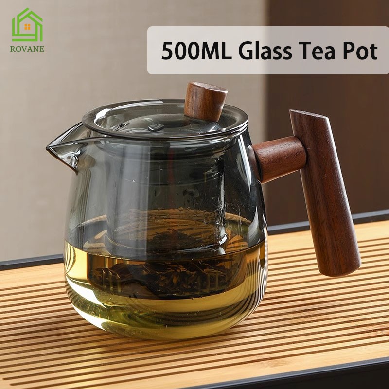 {SG} Tea Pot With Filter Borosilicate Glass TeaPot Water Separation Tea ...