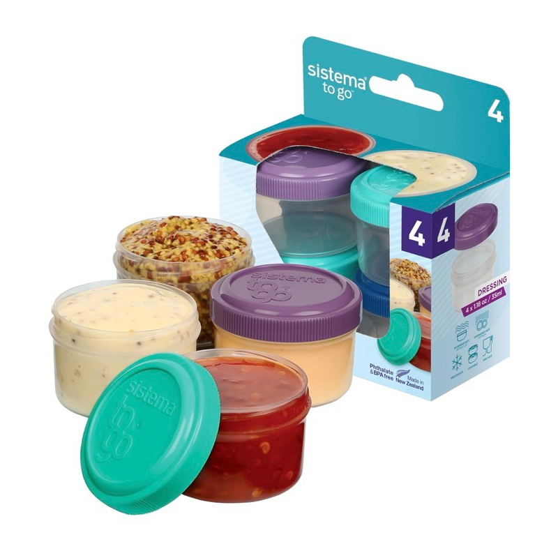 Sistema To go collection Dressing food storage containers, 1.1 Ounce ...