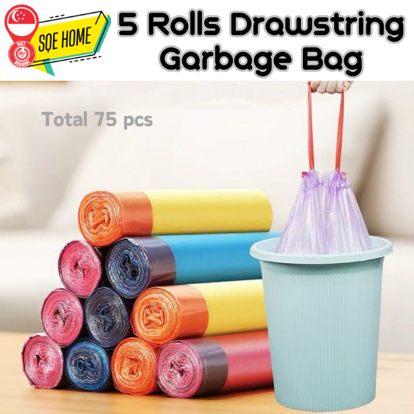 🇸🇬SG Stock🇸🇬 Drawstring Garbage Bag Household Disposable Portable Large ...