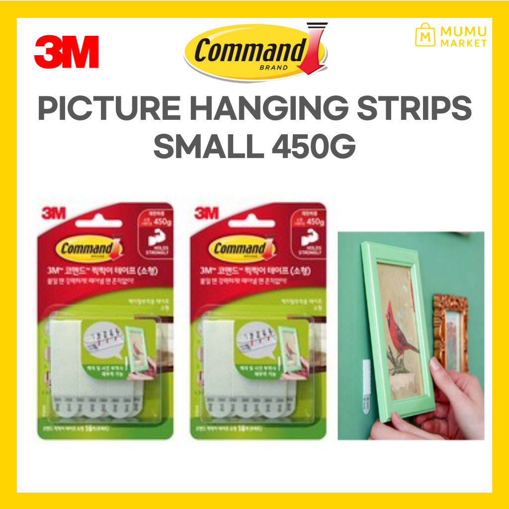 [3M] Command Picture Hanging Strips Small – White – 450g Capacity ...