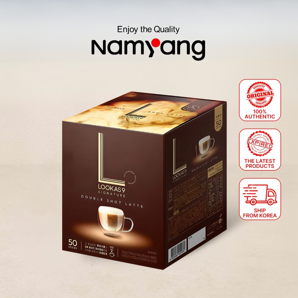 NAMYANG Lookas9 Signature Double Shot Latte - 50 Packets, 14.9g Each ...